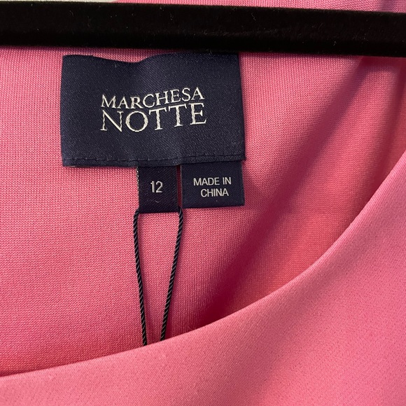 Marchesa Notte pink columnar cape gown - Picture 8 of 8